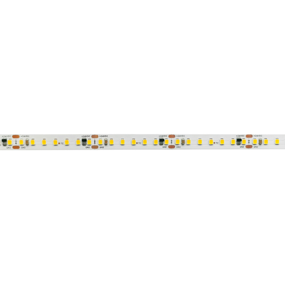 LED juosta 5m ritė, 24V 22W/ m, IP20, šiltai balta 3000K, 3207lm/ m, Bridgelux SMD