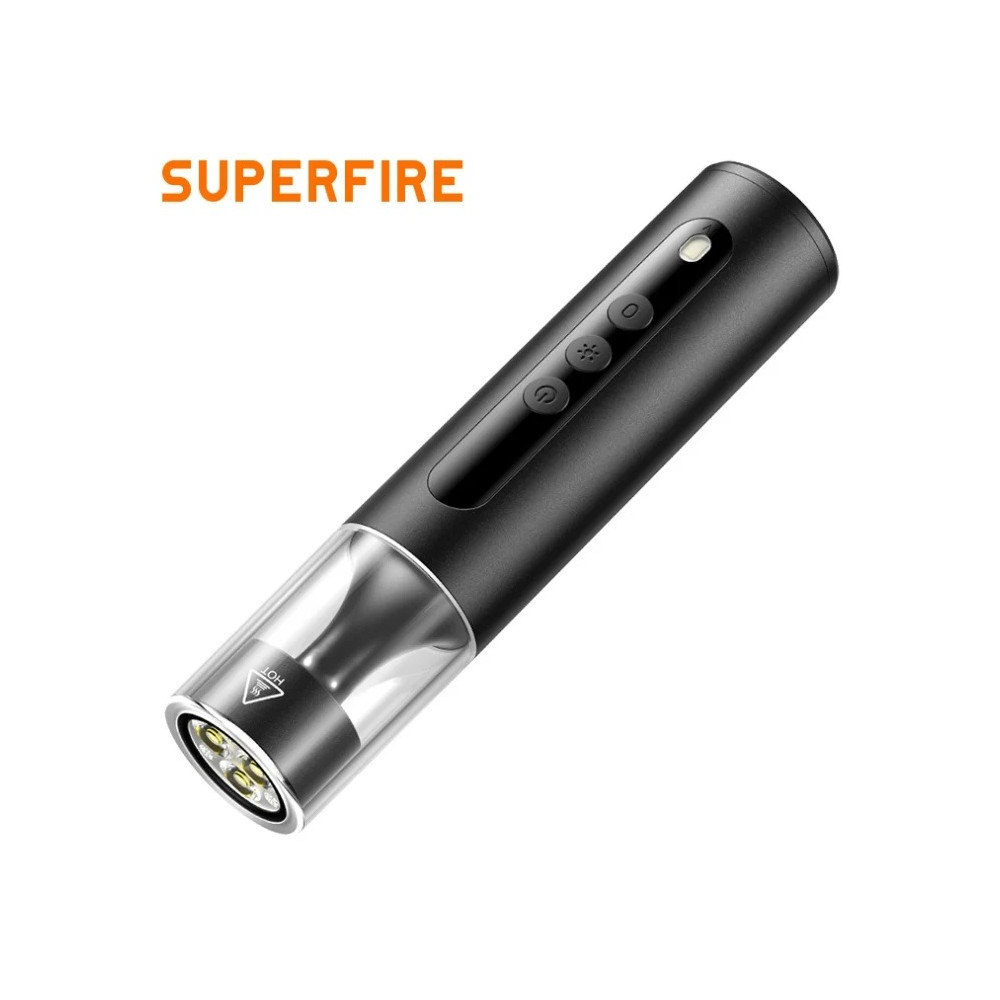 Stovyklavimo žibintuvėlis 3in1, 9W 700lm, +gintarinė +UV 365nm 4000mAh USB C