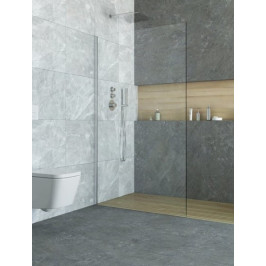 Stacionari dušo sienlė WALK IN AI TWF/ 900, aukštis 2002, stiklas transparent, profilis brillant