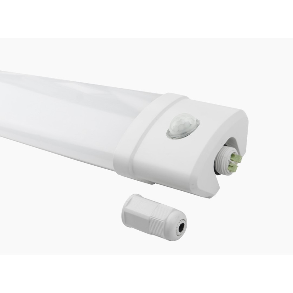 Hermetinis šviestuvas su judesio davikliu PIR, TRI-PROOF, 230Vac, 40W, 4800lm, 125cm, IP65, 4000K