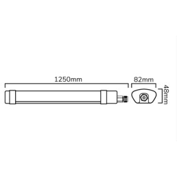 Hermetinis šviestuvas su judesio davikliu PIR, TRI-PROOF, 230Vac, 40W, 4800lm, 125cm, IP65, 4000K