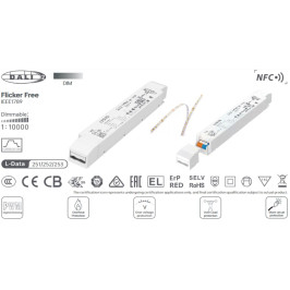 Impulsinis LED maitinimo šaltinis 24Vdc, 4.17A, 100W, DALI2,DT-6, NFC, PUSH DIM,PWM tipo išėjimas