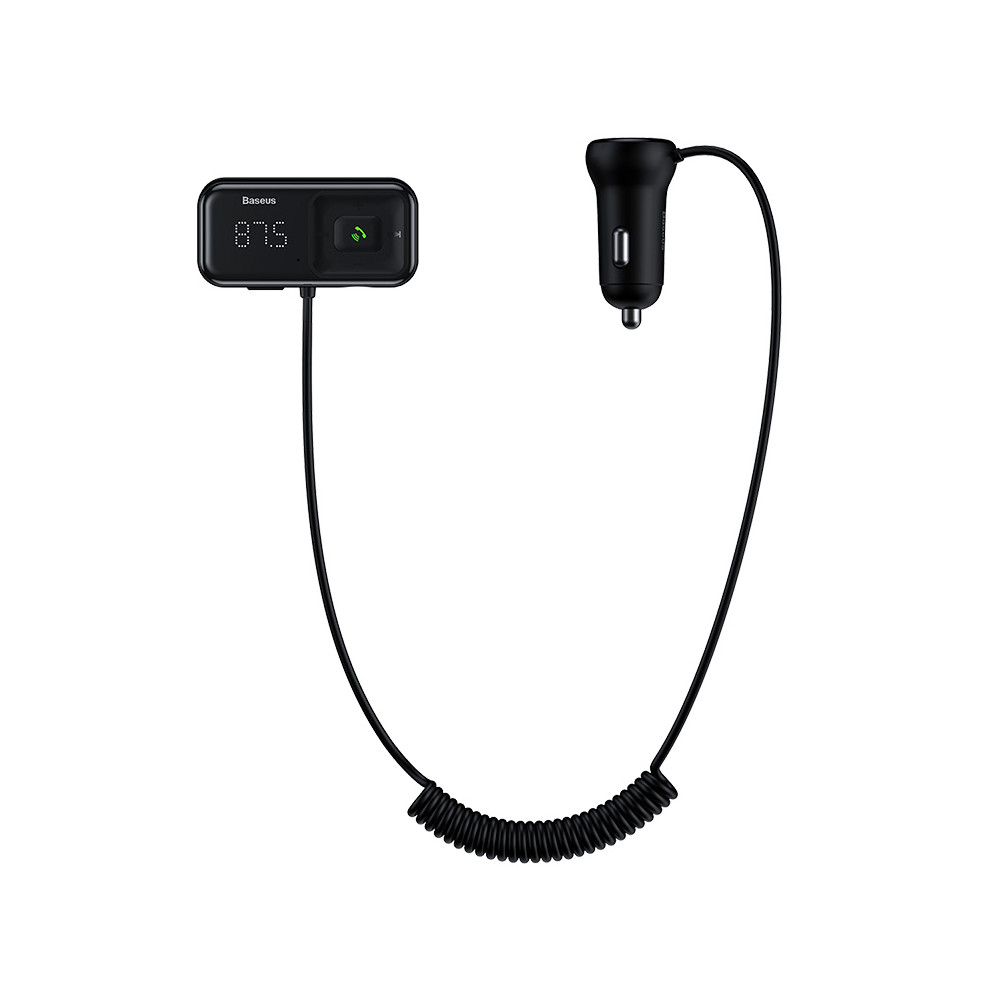 Automobilinis FM moduliatorius, įkroviklis su Bluetooth, AUX 12-24V 2xUSB 3.1A, juodas