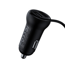 Automobilinis FM moduliatorius, įkroviklis su Bluetooth, AUX 12-24V 2xUSB 3.1A, juodas