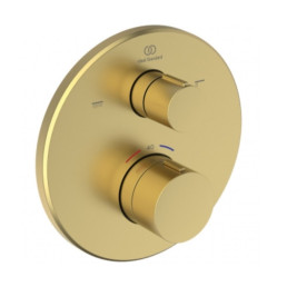 Ideal Standard Ceratherm 100 potinkinio termostatinio vonios/ dušo maišytuvo virštinkinė dalis, apvali, šlifuotas auksas