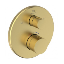 Ideal Standard Ceratherm 100 potinkinio termostatinio vonios/ dušo maišytuvo virštinkinė dalis, apvali, šlifuotas auksas