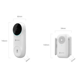 Bevielis lauko durų skambutis Wi-Fi, 5MP, įkraunamas 5200 mAh