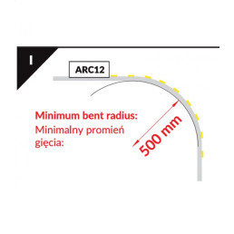 LED profilio komplektas ARC12, 2m, anoduotas, su baltu dangteliu, laikikliais ir aklėmis, TOPMET