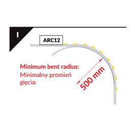 LED profilio komplektas ARC12, 2m, anoduotas, su baltu dangteliu, laikikliais ir aklėmis, TOPMET