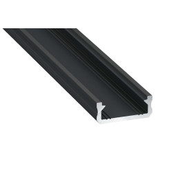 Profilis juodas aoduotas LED juostoms paviršinis, D, 3m LUMINES