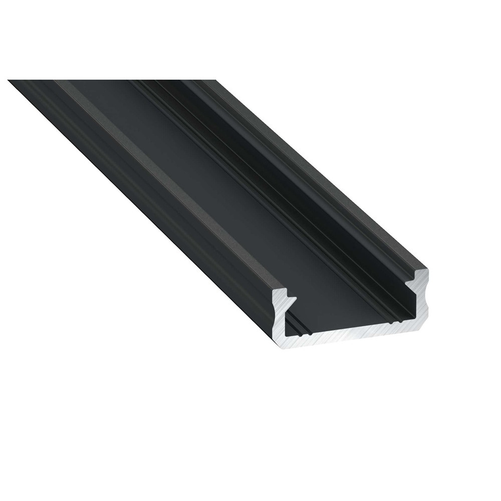 Profilis juodas aoduotas LED juostoms paviršinis, D, 3m LUMINES