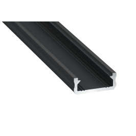 Profilis juodas aoduotas LED juostoms paviršinis, D, 3m LUMINES