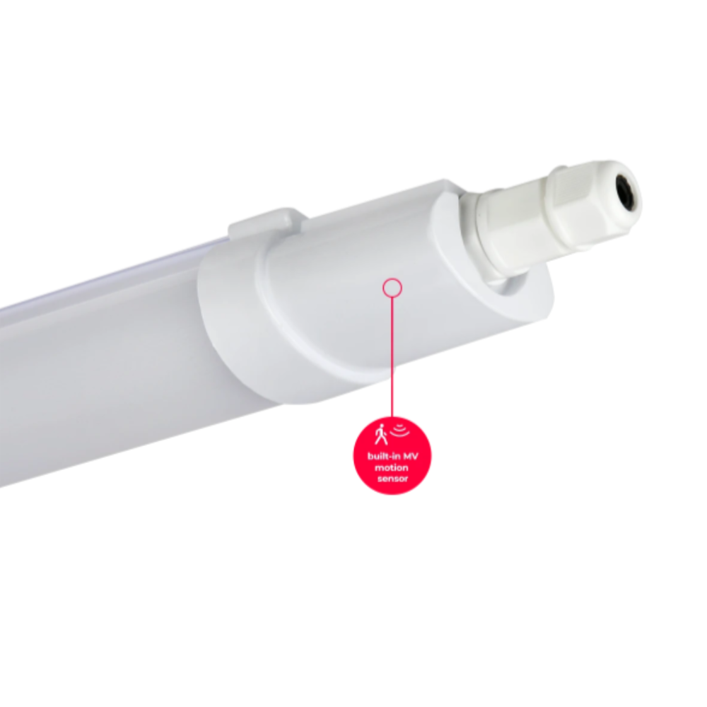 Hermetinis šviestuvas su MW judesio jutikliu TRI-PROOF, 230Vac, 45W, 5400lm, 150cm, IP65, 4000K, LINIX