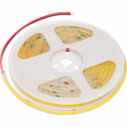 LED juosta, 5m ritė, 48Vdc, 11W/ m, COB 480LED/ m, 1200lm, šaltai balta 6500K, IP20, 180°