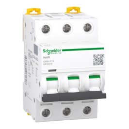 Miniatiūrinis automatinis jungiklis (MCB), Acti9 iC60H, 3P, 16A,C kreivė,10000A (IEC/ EN 60898-1),15kA
