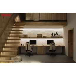 LED profilio komplektas EGEN paviršinis platus, juodas, anoduotas, matinis dangtelis 3 m