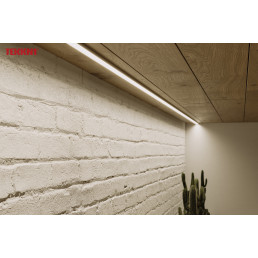 LED profilio komplektas EGEN paviršinis platus, juodas, anoduotas, matinis dangtelis 3 m