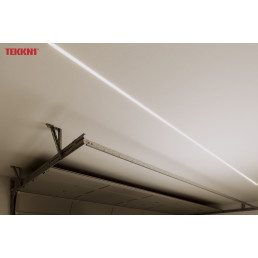 LED profilio komplektas HORST priglaistomas platus, aliuminis, anoduotas, baltas dangtelis 2.02 m