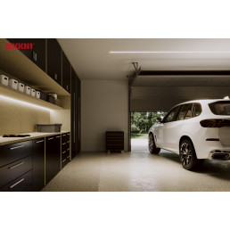 LED profilio komplektas HORST priglaistomas platus, aliuminis, anoduotas, baltas dangtelis 2.02 m