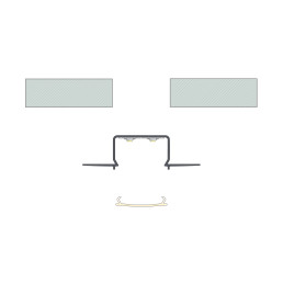 LED profilio komplektas HORST priglaistomas platus, aliuminis, anoduotas, baltas dangtelis 2.02 m