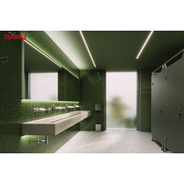 LED profilio komplektas MOSSO priglaistomas siauras, aliuminis, anoduotas, baltas dangtelis 3 m