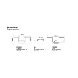 LED profilio komplektas MOSSO priglaistomas siauras, aliuminis, anoduotas, baltas dangtelis 3 m