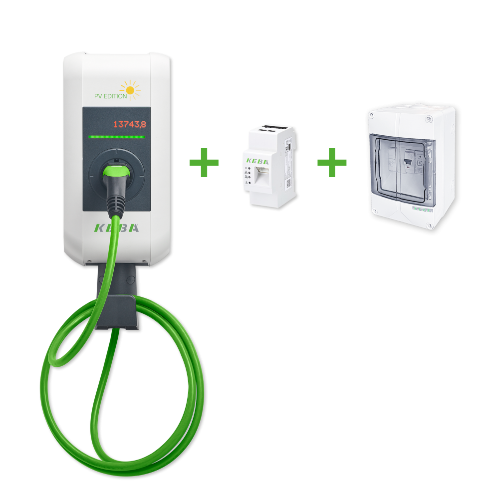 EV krovimo stotelės komplektas Keba P30 PV Edition 11 kW