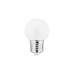 Lemputė LED E27, 230V, 1W, G45, 50lm, 2700K, FILAMENT U, PC matinė