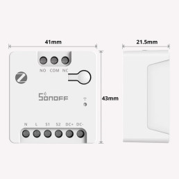 Išmani relė MINI-ZBD, Zigbee, sausas kontaktas NO/ NC, 100-240Vac / 12-48Vdc, SONOFF
