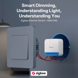 Išmanus sieninis šviesos reguliatorius MINI-ZBDIM, Zigbee, 0-100% ryškumo reguliavimas, su energijos matavimu, SONOFF