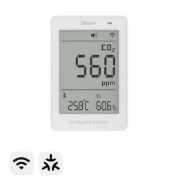 Išmanusis oro kokybės matuoklis AirGuard CO2, Wi-Fi, su LCD ekranu, SAWF-08P, SONOFF