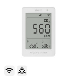 Išmanusis oro kokybės matuoklis AirGuard CO2, Wi-Fi, su LCD ekranu, SAWF-08P, SONOFF