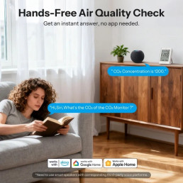 Išmanusis oro kokybės matuoklis AirGuard CO2, Wi-Fi, su LCD ekranu, SAWF-08P, SONOFF