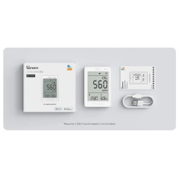 Išmanusis oro kokybės matuoklis AirGuard CO2, Wi-Fi, su LCD ekranu, SAWF-08P, SONOFF