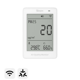 Išmanusis oro kokybės matuoklis AirGuard PM2.5, Wi-Fi, su LCD ekranu, SAWF-07P, SONOFF
