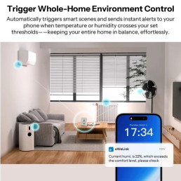 Išmanusis temperatūros ir drėgmės jutiklis, ZigBee 3.0, su LCD ekranu, 2-os kartos, SNZB-02DR2, SONOFF