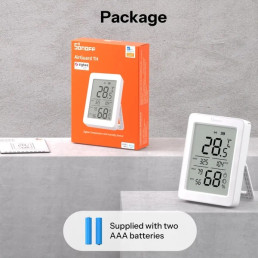 Išmanusis temperatūros ir drėgmės jutiklis, ZigBee 3.0, su LCD ekranu, 2-os kartos, SNZB-02DR2, SONOFF