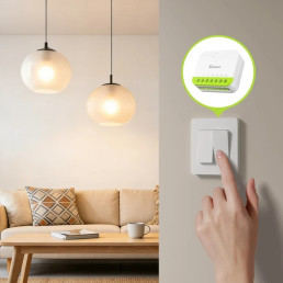 Išmanusis sieninis jungiklis MINI-ZB2GS, Zigbee, 2 kanalų, SONOFF