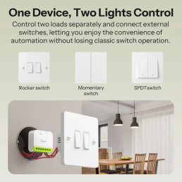 Išmanusis sieninis jungiklis MINI-ZB2GS, Zigbee, 2 kanalų, SONOFF