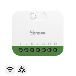 Išmanusis sieninis jungiklis MINI-2GS, Matter over Wi-Fi, 2 kanalų, SONOFF