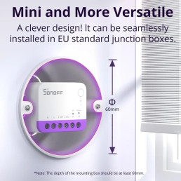 Išmanusis roletų / žaliuzių jungiklis MINI-RBS, Matter over Wi-Fi, procentinis valdymas, SONOFF