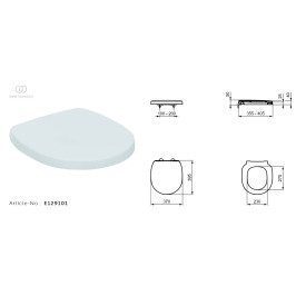 WC dangtis IDEAL CONNECT Space, Soft close, baltas