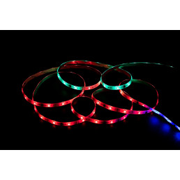 LED juostos rinkinys su maitinimo šaltiniu ir valdikliu, 5m, 30LED/ m, 7.2W/ m, 12Vdc, RGB IC skaitmeninė, IP65, TUYA Wi...