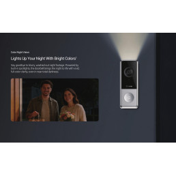 Bevielis lauko durų skambutis Wi-Fi 6 2.4GHz, 5MP, įkraunamas 9600 mAh