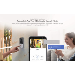 Bevielis lauko durų skambutis Wi-Fi 6 2.4GHz, 5MP, įkraunamas 9600 mAh