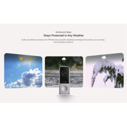 Bevielis lauko durų skambutis Wi-Fi 6 2.4GHz, 5MP, įkraunamas 9600 mAh