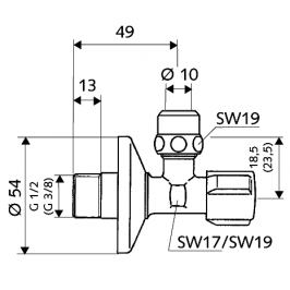 SCHELL ventilis  kamp.vamzdelio pajung.1/2"x10