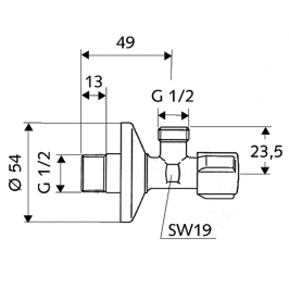 SCHELL vent.kamp.išor.sr.1/2"x1/2"