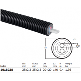 Uponor Ecoflex Thermo Varia Twin vamzdis 2x25x23/140 (200m)