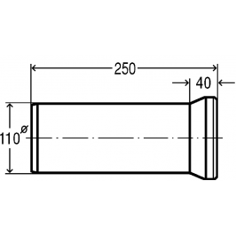 Viega WC pajungimas tiesus 100 x 250 mm